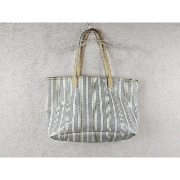 Coach 23108 Legacy Weekend Coated Striped PVC Tote Shoulder Handbag Purse - Picture 1 of 12